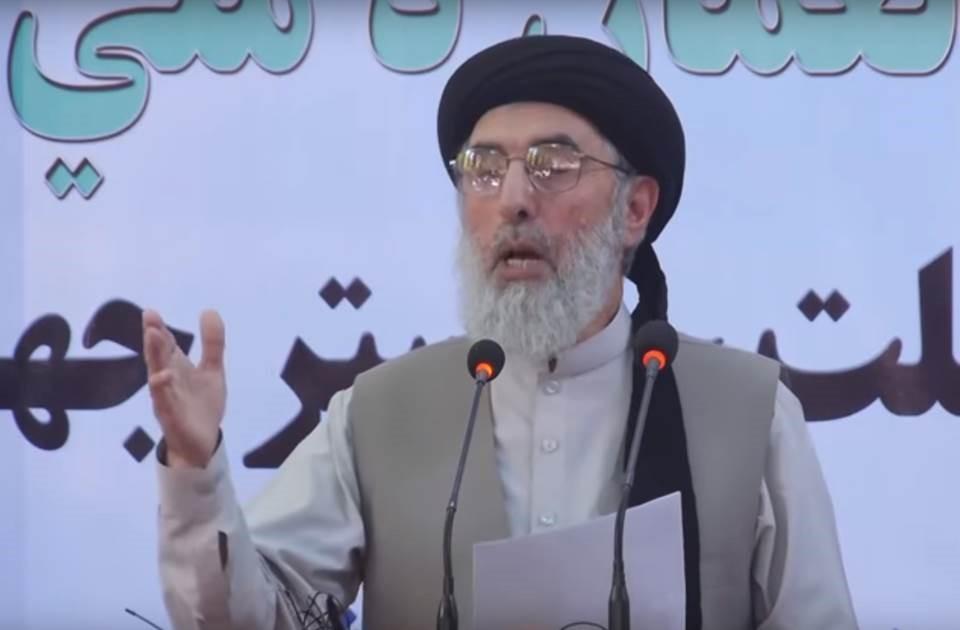 Longtime Afghan faction leader Gulbuddin Hekmatyar speaks in one of his first public appearances after nearly 20 years in hiding as he returned to Kabul in recent weeks following a peace deal with the government. (Tolo TV screenshot)