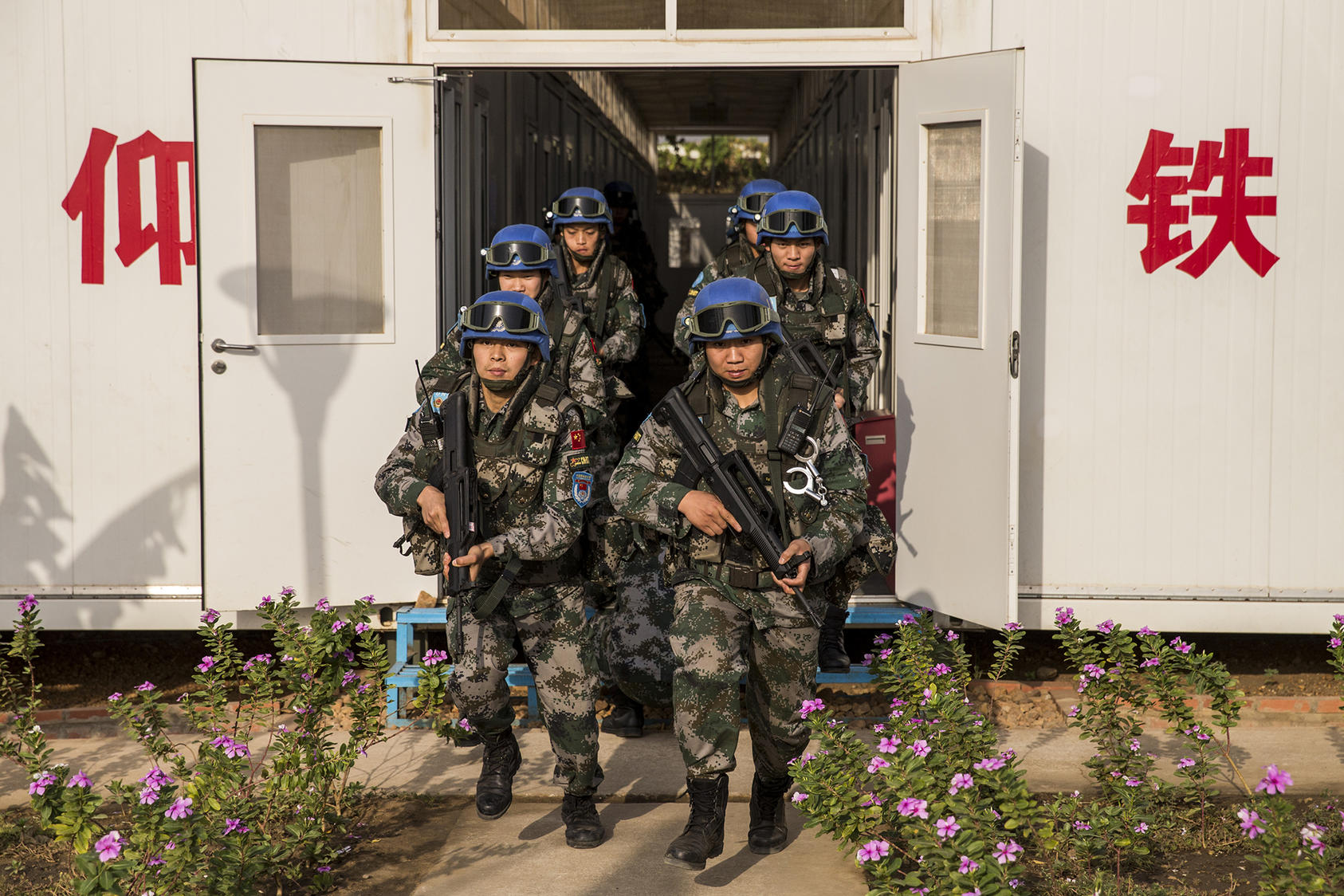 UNMISS Chinese Battalion Patrols Perimeter of UN House and POC Sites in Juba