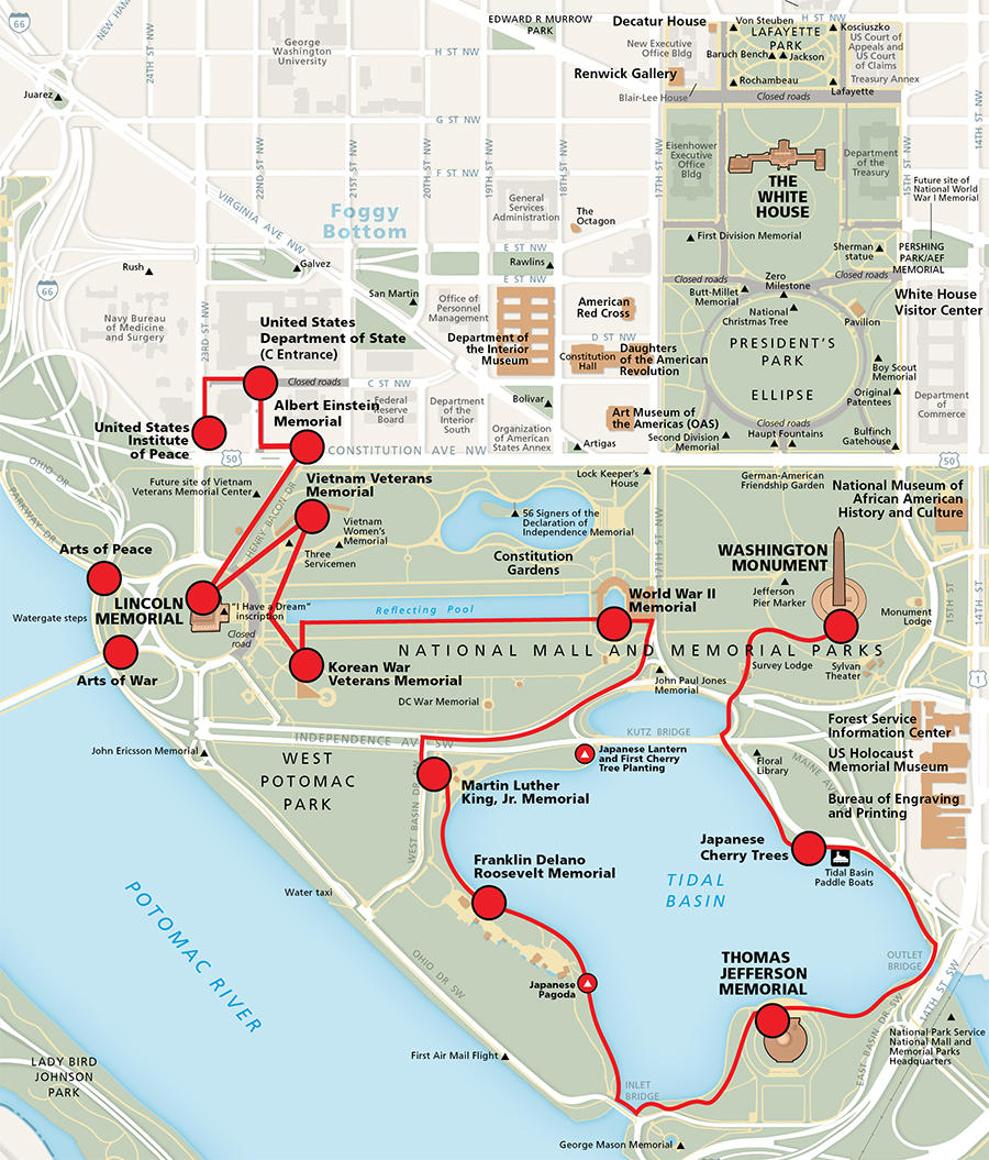 national mall peace trail map