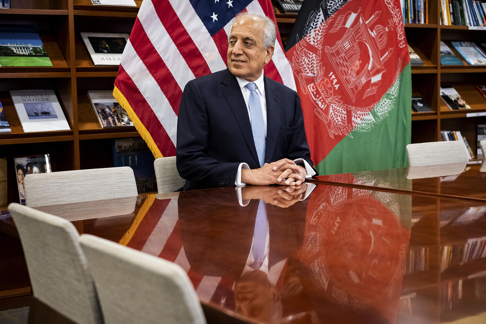 Zalmay Khalilzad, the special representative for Afghanistan reconciliation, at the United States Embassy in Kabul, Jan. 28, 2019. As American policy in Afghanistan seems bent more than ever on making a deal with Taliban insurgents to withdraw American troops from the country after nearly two decades of war, Khalilzad’s diplomacy is taking priority. (Jim Huylebroek/The New York Times)