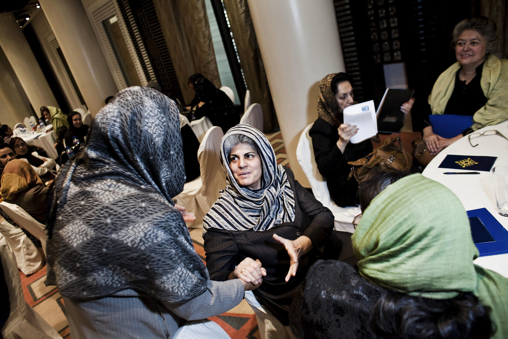 Afghan women’s rights activists for years have warned leaders not to exclude women from an eventual peace process. Here they did so during a 2010 conference in Kabul. (Eros Hoagland/NY Times)