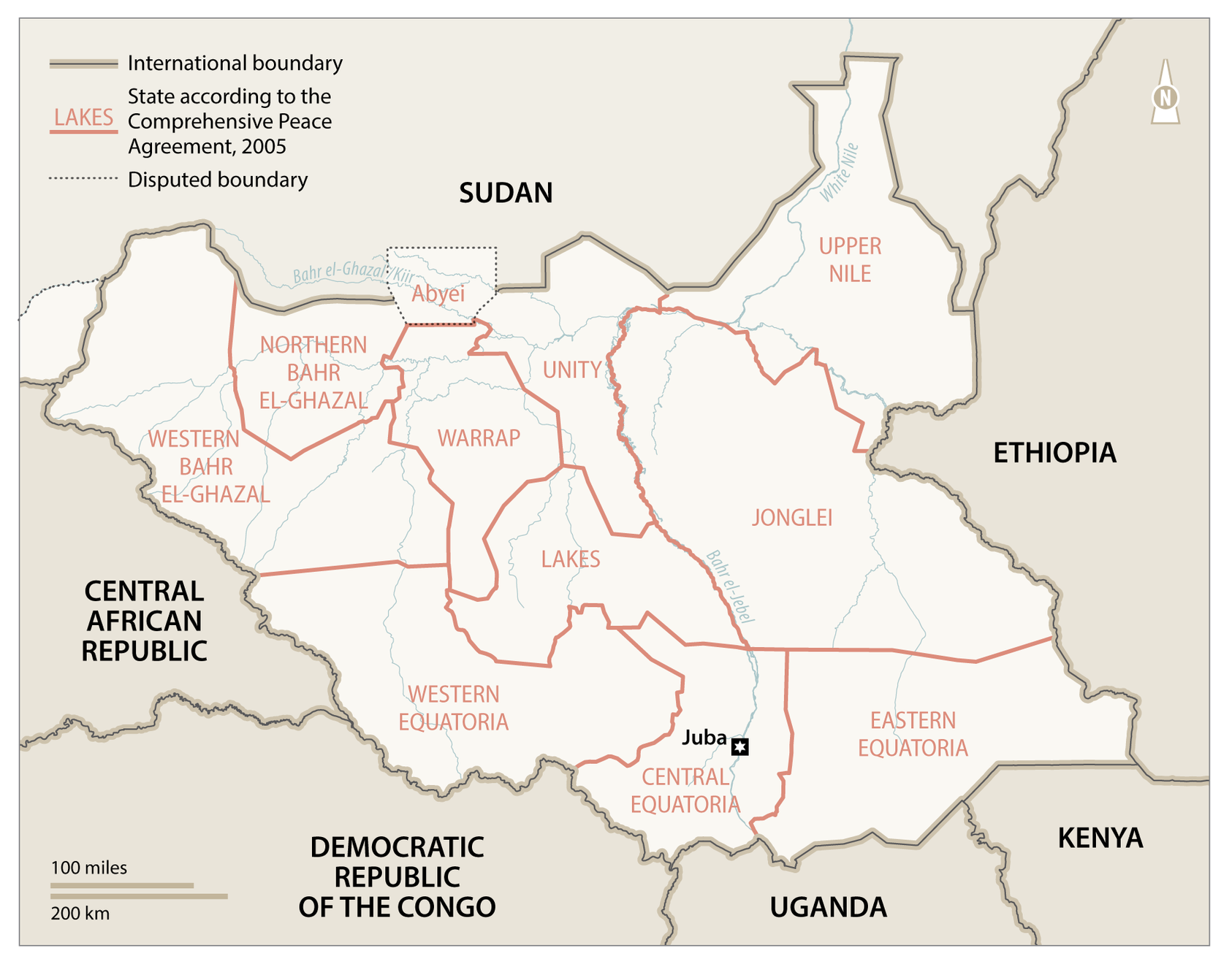 The 10 States of South Sudan (Credit: MAPgrafix 2019/OpenStreetMap)