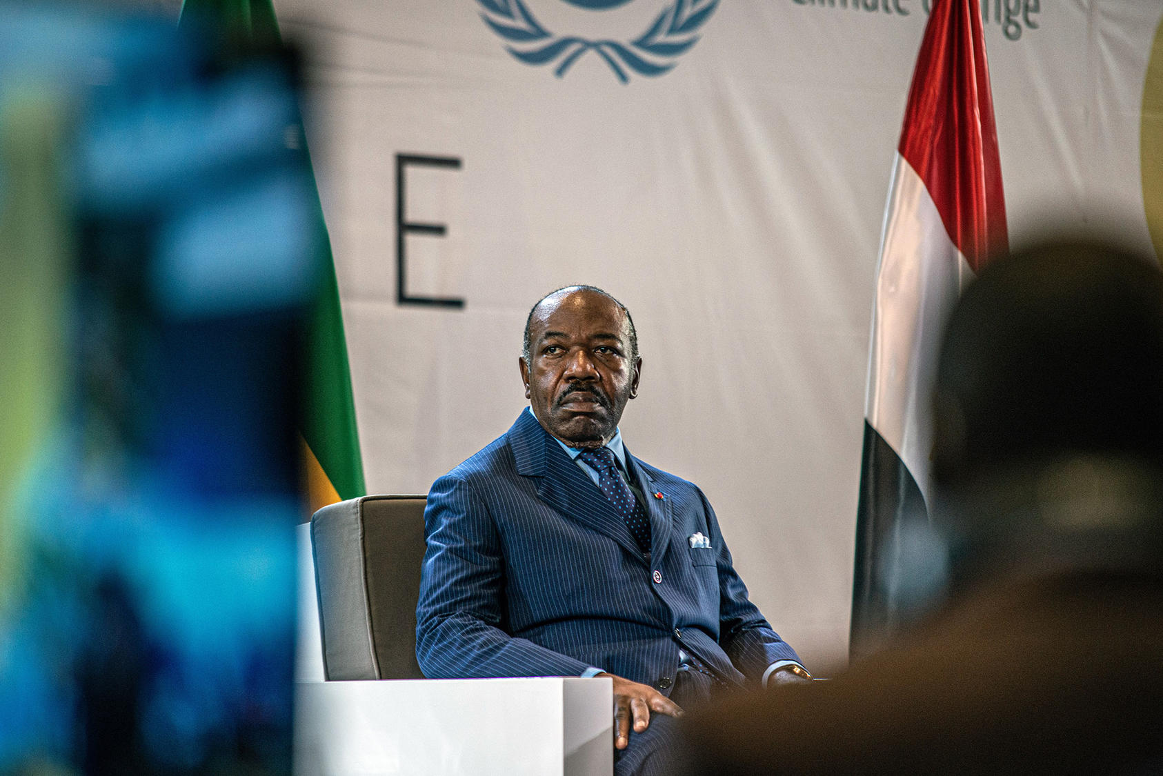 Gabon’s president, Ali Bongo Ondimba, at the opening ceremony of African Climate Week in Libreville, Gabon. July 29, 2022 (Arlette Bashizi/The New York Times)