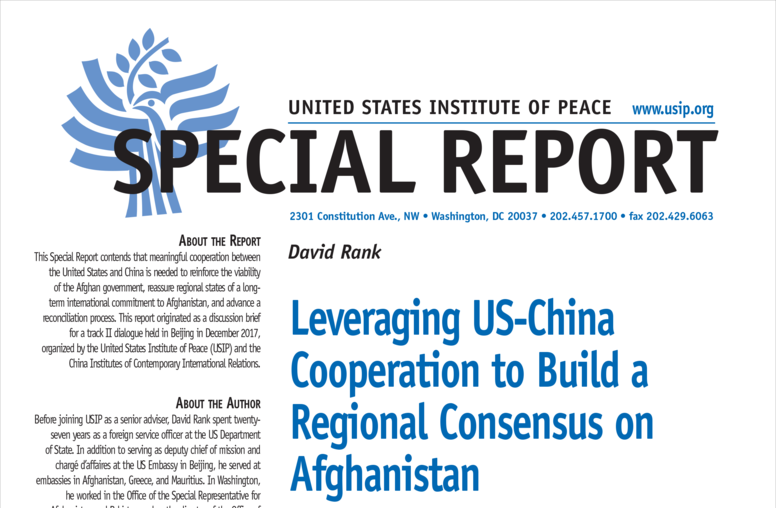 Leveraging U.S-China Cooperation to Build a Regional Consensus on Afghanistan report cover