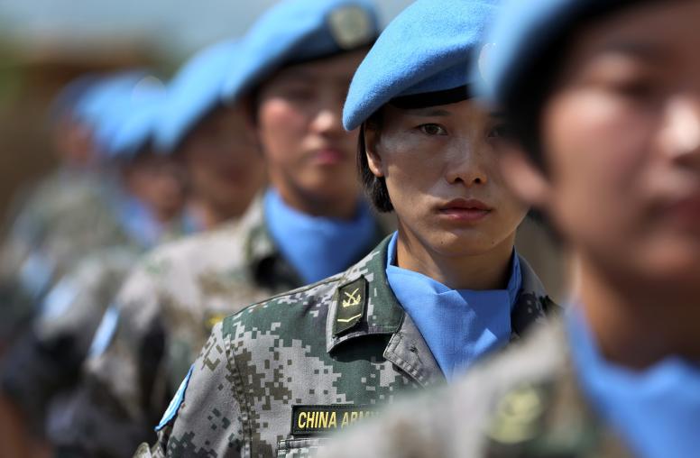 Chinese peacekeepers serving with the United Nations in Juba, South Sudan, Oct. 2, 2017. (Eric Kanalstein / U.N. Mission in South Sudan)