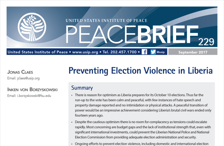 Preventing Election Violence in Liberia