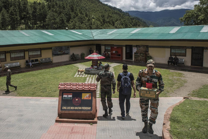 An Indian Army base in Haa, Bhutan, close to a disputed border with China, on Aug. 3, 2017. (Gilles Sabrie/The New York Times)