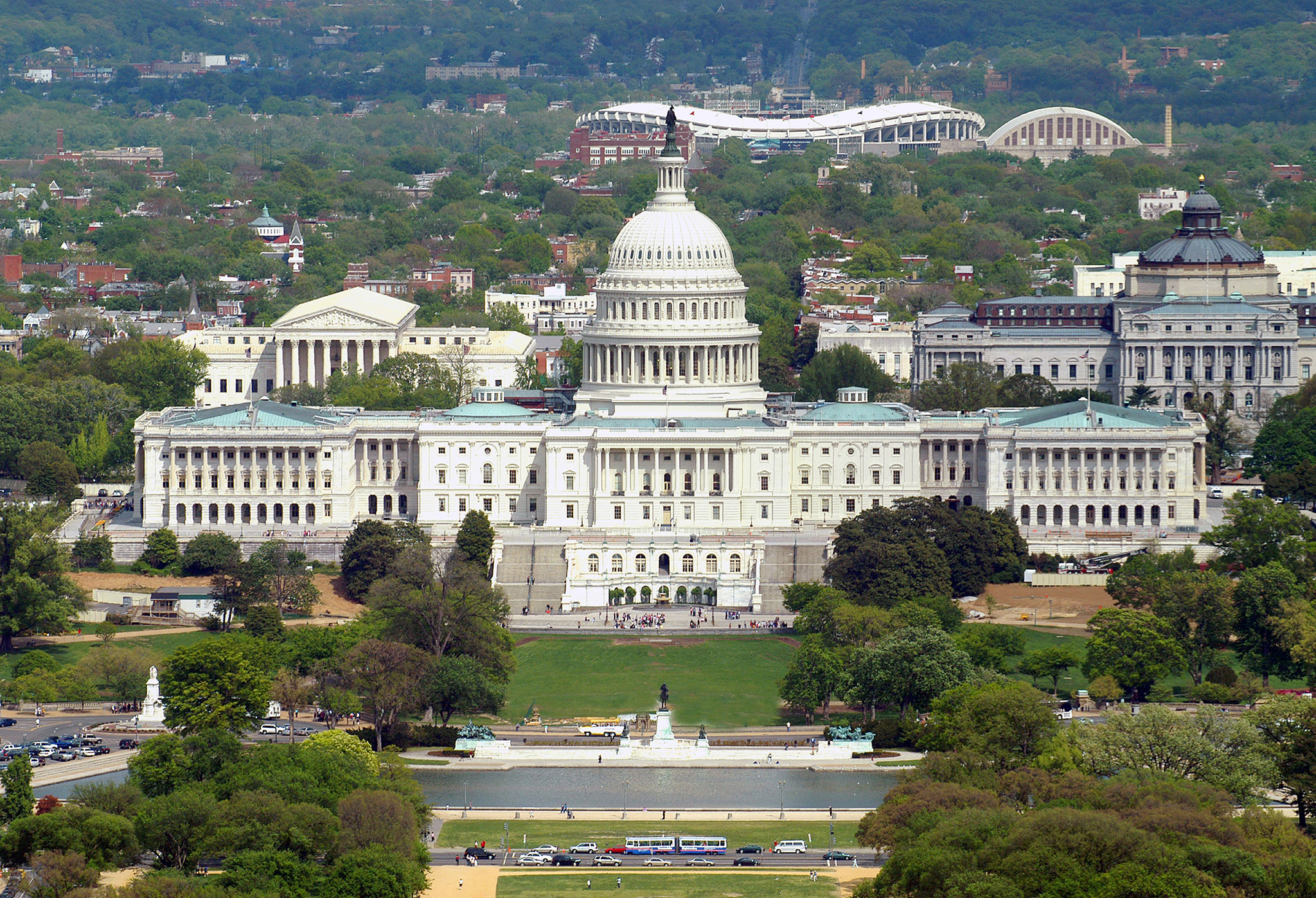 Aerial shot of the Capitol building