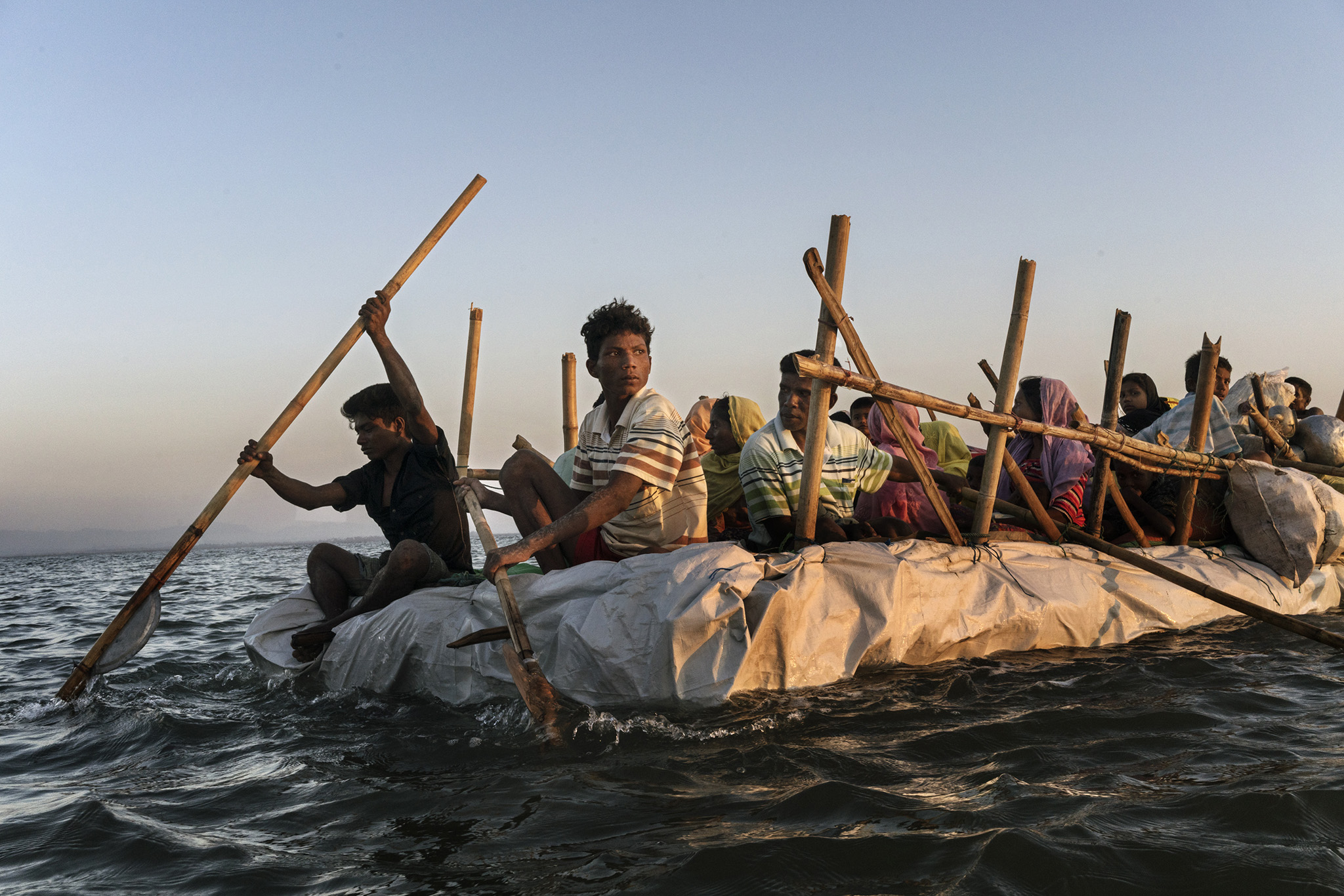 Rohingya refugees cross the Naf River, which divides Bangladesh from Myanmar, near Teknaf, Bangladesh, Nov. 29, 2017. (Adam Dean/The New York Times)