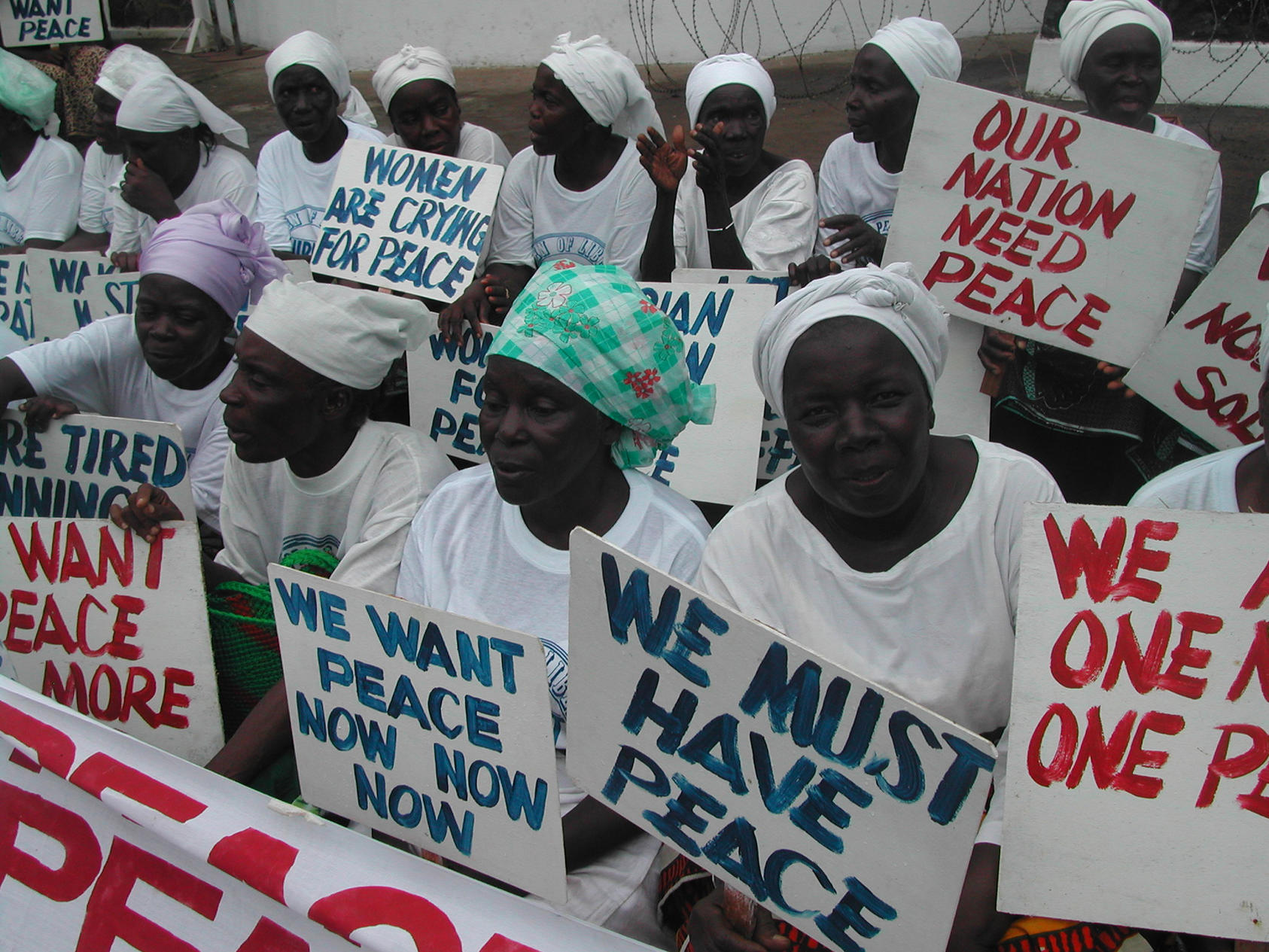 Liberian women rally against their country’s civil war, a campaign documented by the film “Pray the Devil Back to Hell.” (Pewee Flomoku)