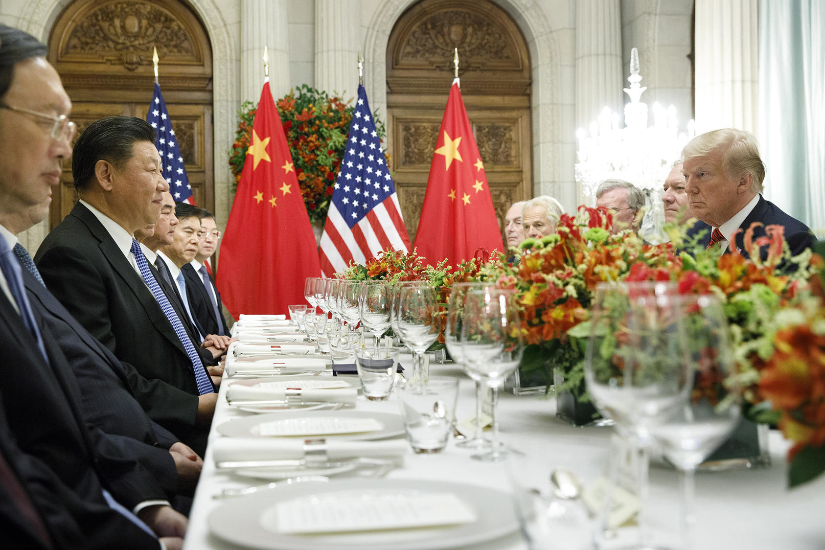 President Donald Trump participates in a bilateral dinner meeting with President Xi Jinping of China, during the G-20 Summit in Buenos Aires, Argentina, Dec. 1, 2018. (Tom Brenner/The New York Times)