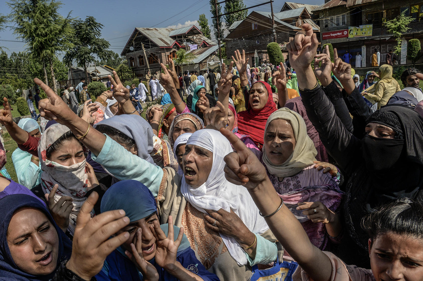 A protest against the ending of Kashmir's limited autonomy in Srinagar, India, Aug. 12, 2019. (Atul Loke/The New York Times) 