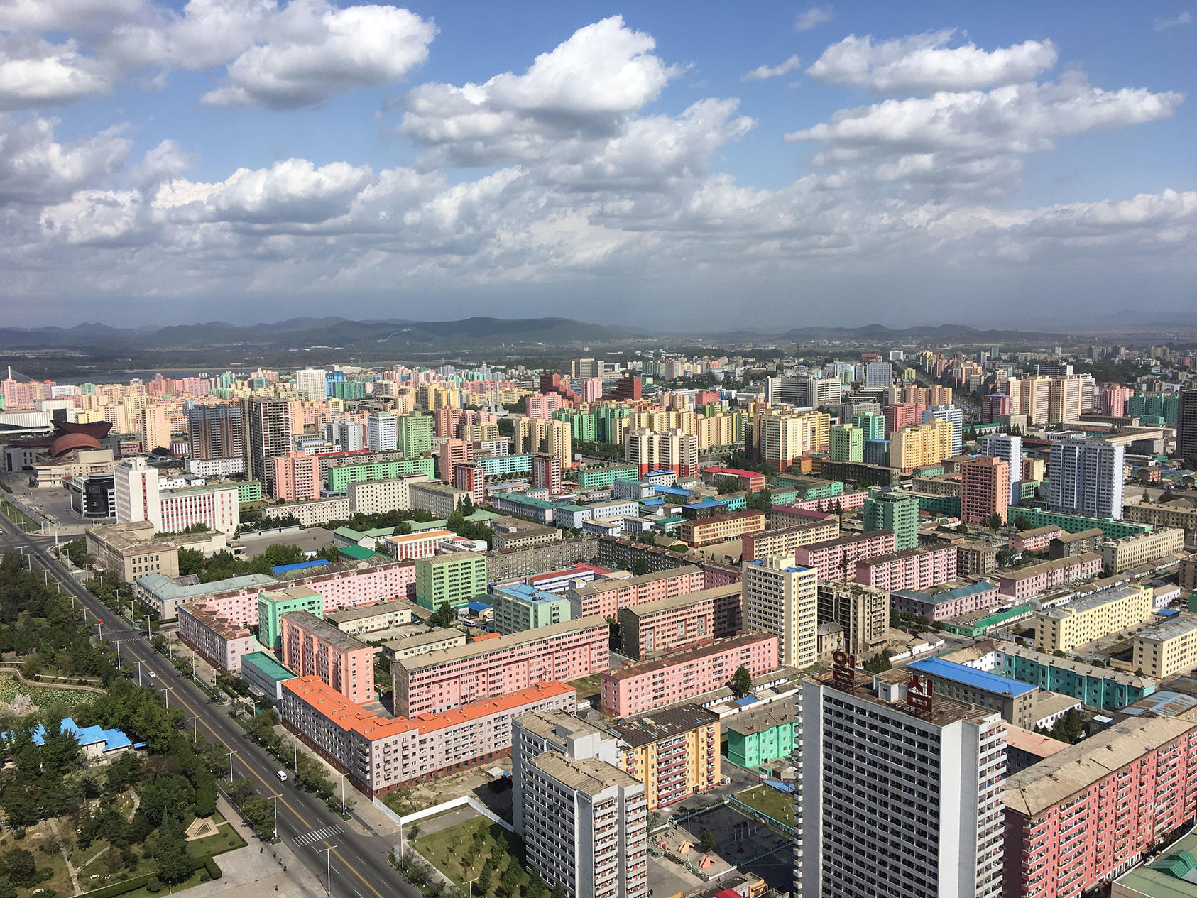 Residential buildings in Pyongyang, North Korea, Oct. 4, 2017. (Adam B. Ellick/The New York Times)