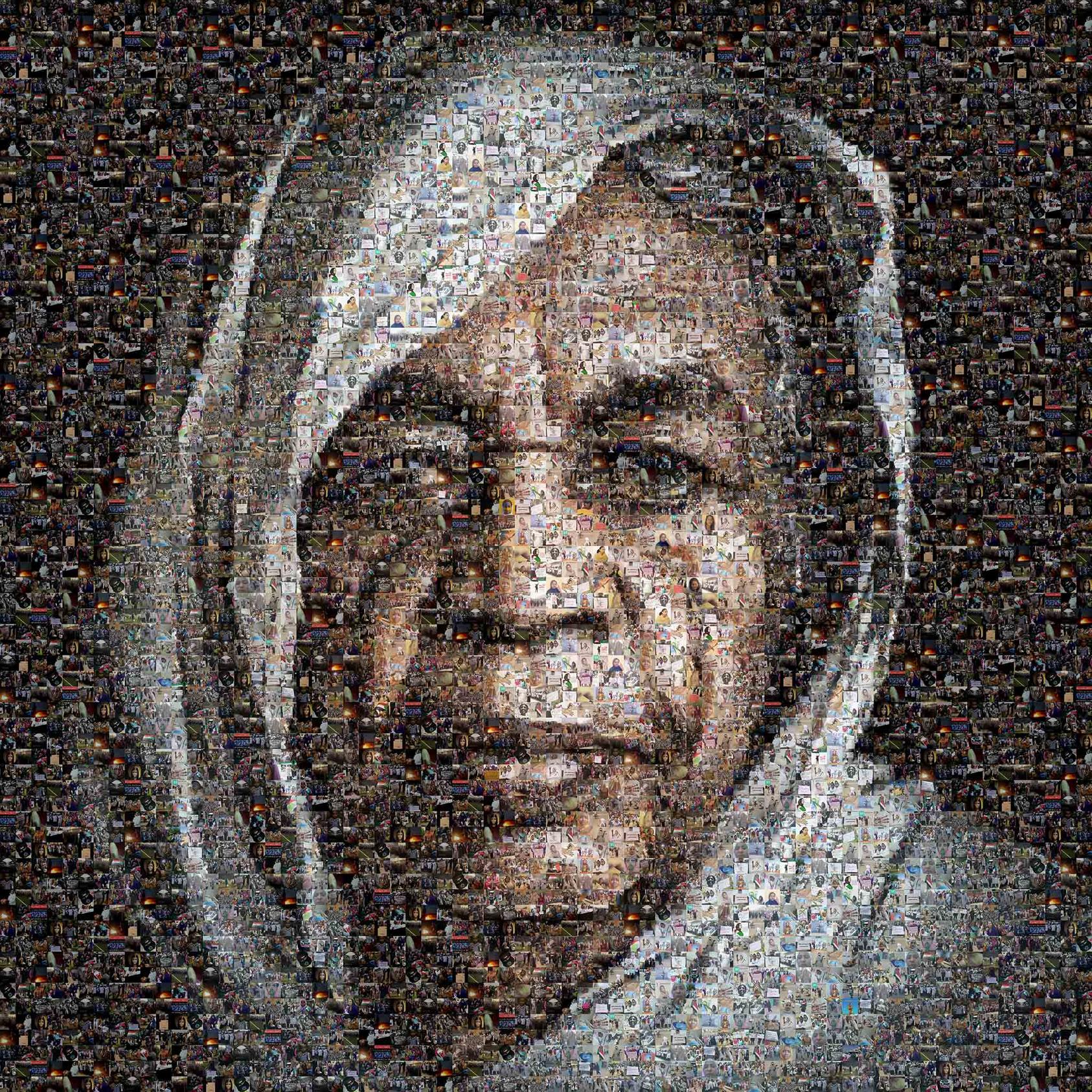 Merghani Salih’s mosaic of the ‘The Kandaka’ highlighted women’s contribution to the revolution. Originally shared on social media, it was later shared in news media, at venues internationally, and at the military headquarters sit-in in May 2019.