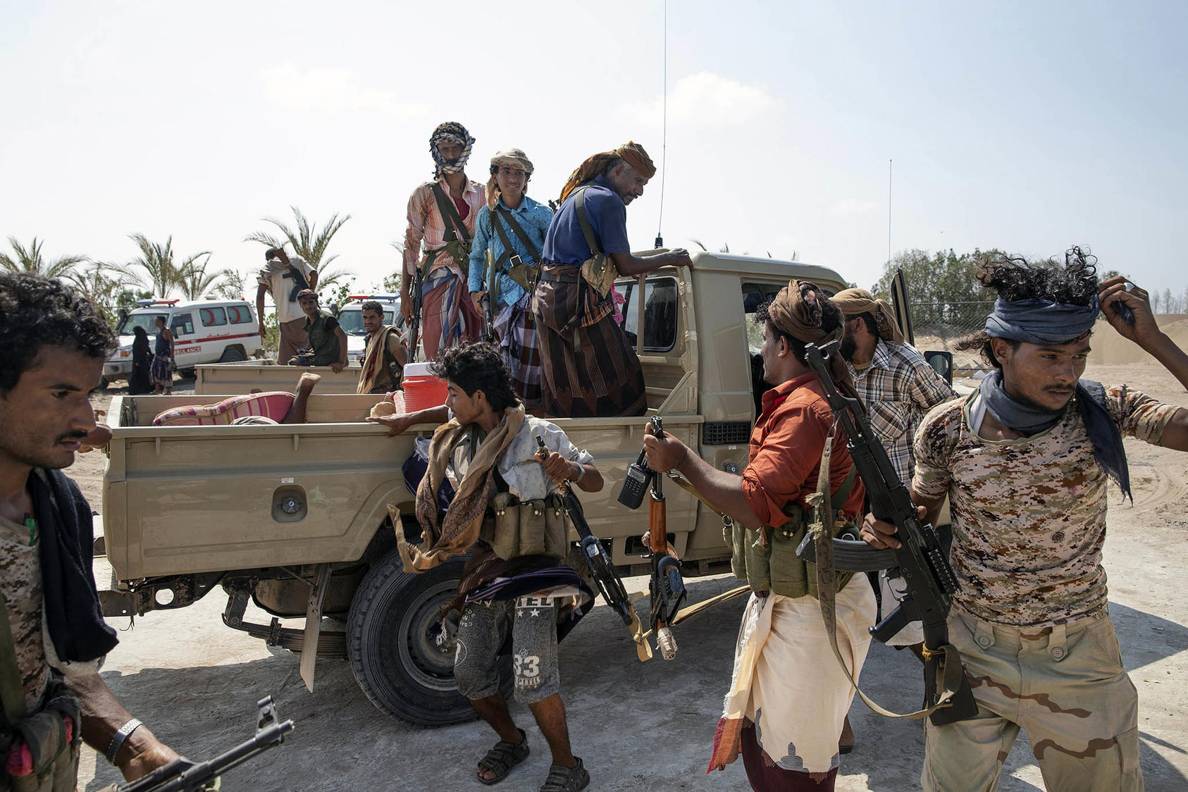 Fighters with the Saudi-led coalition in Yemen on Oct. 6, 2018. Saudi Arabia and Iran have agreed to re-establish diplomatic ties in a deal brokered by China that could reverberate across the Middle East and beyond. (Tyler Hicks/The New York Times)