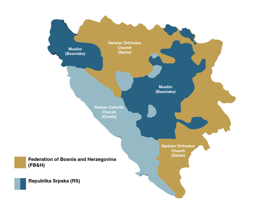 map of Bosnia and Herzegovina