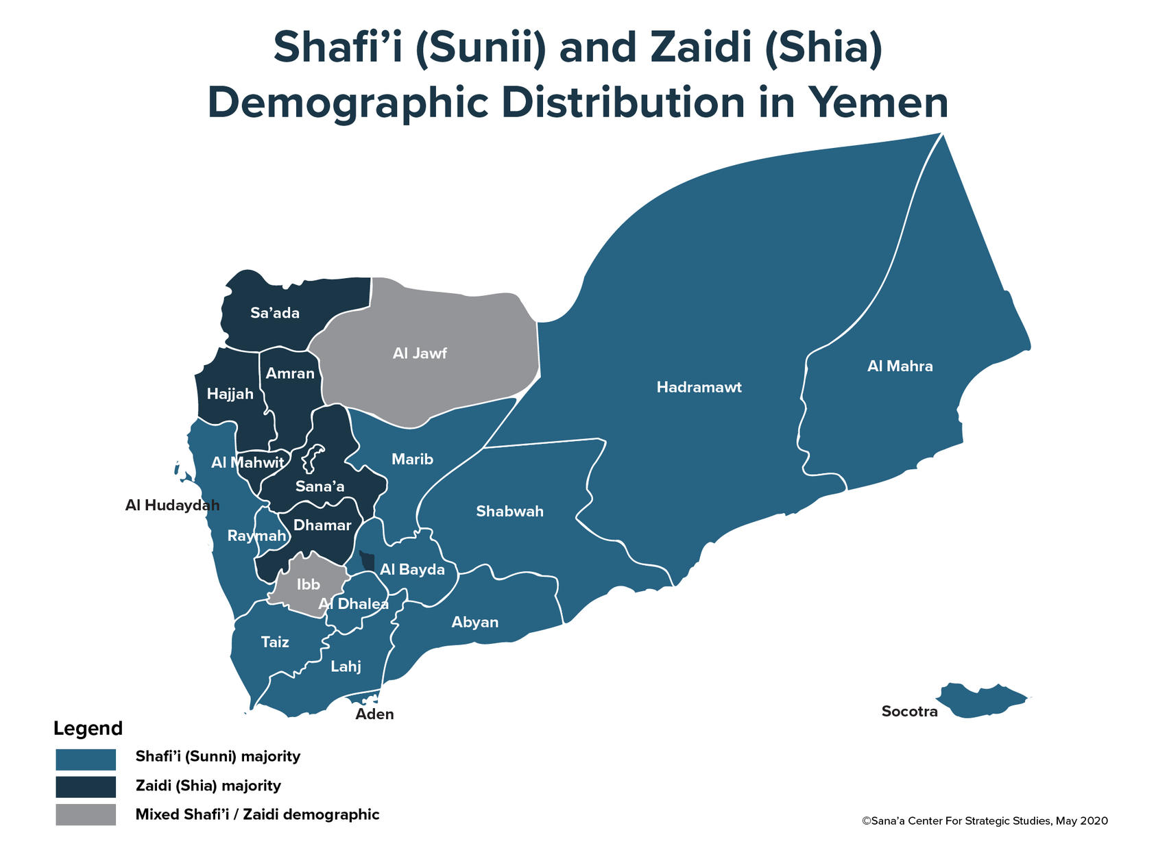 Yemen United States Institute Of Peace   Demographic Distribution Yemen Map Project 