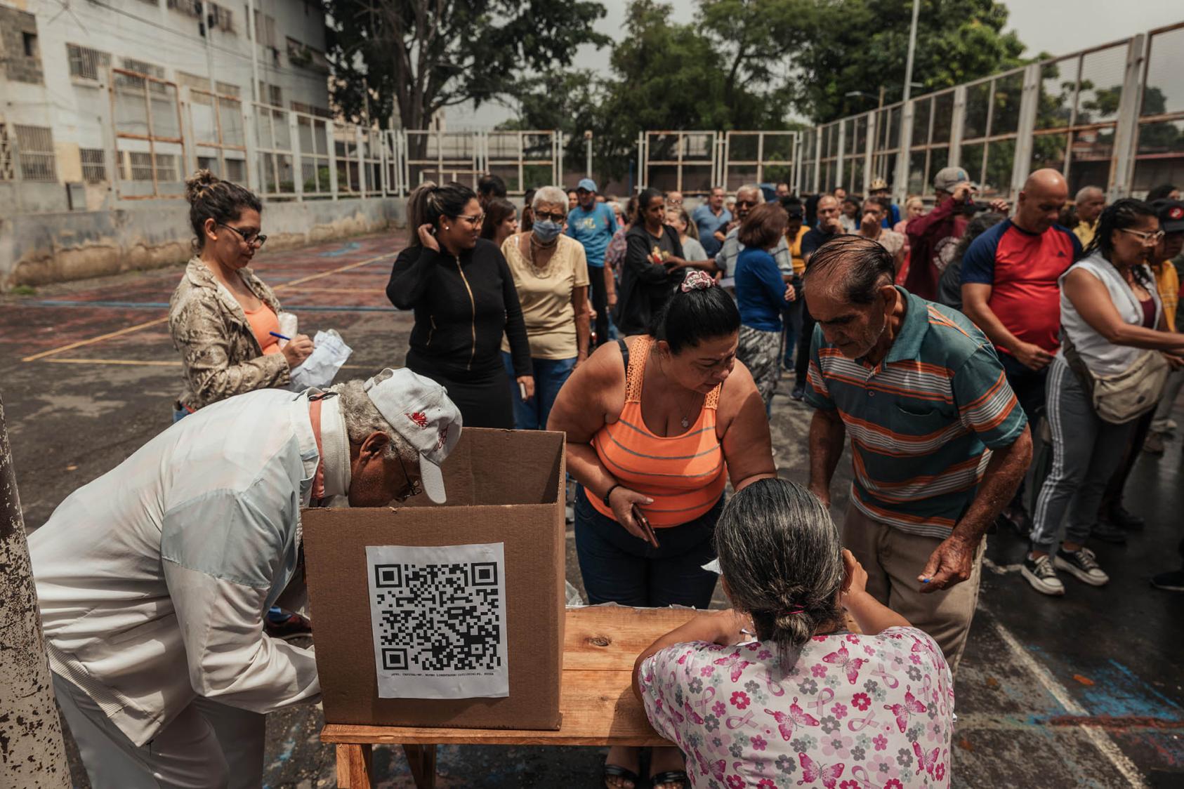 Venezuelans voted in a primary election held by the opposition in Caracas on Oct. 22, 2023. This July, for the first time in more than a decade, Venezuelans will vote in a presidential election. (Adriana Loureiro Fernandez/The New York Times)
