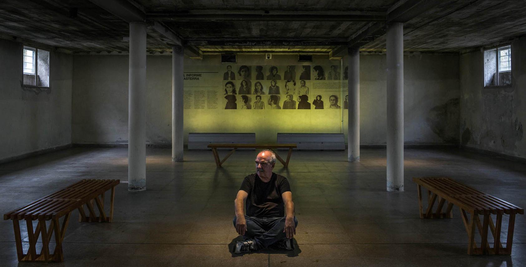 Carlos Muñoz, a former political prisoner during Argentina’s military dictatorship, in the compound in Buenos Aires, Argentina, where he was jailed and tortured for over a year, on May 13, 2018. (Mauricio Lima/The New York Times)