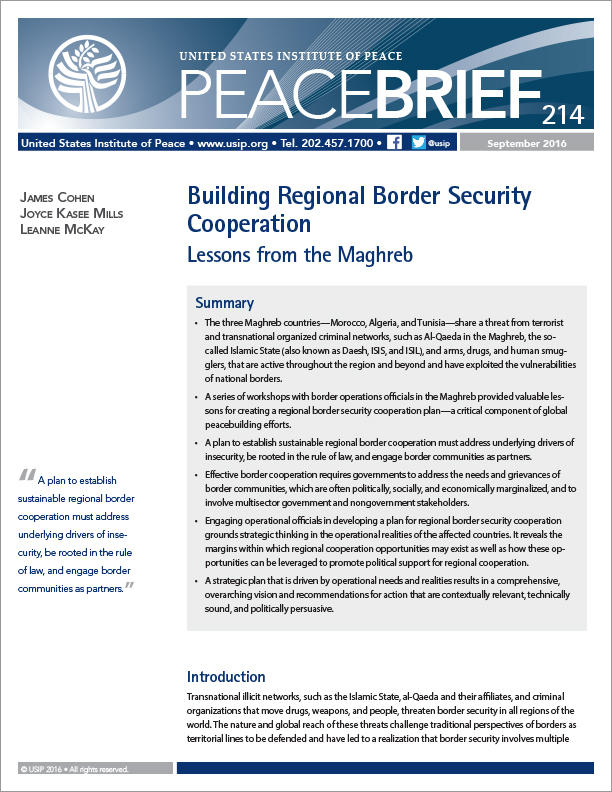 Building Regional Border Security Cooperation: Lessons from the