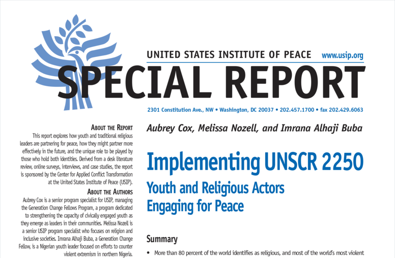 Implementing UNSCR 2250