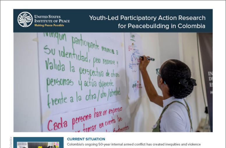 Youth-Led Participatory Action Research for Peacebuilding in Colombia