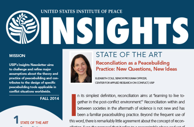 Fall 2014 Insights Newsletter - Reconciliation 