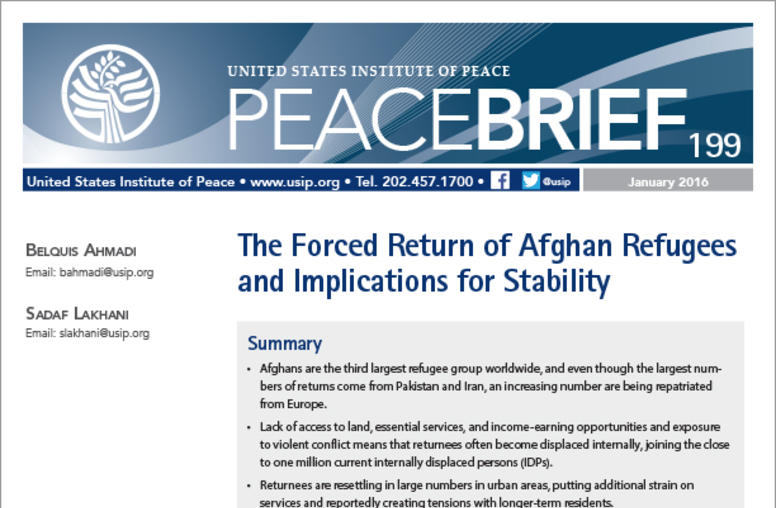 The Forced Return of Afghan Refugees and Implications for Stability