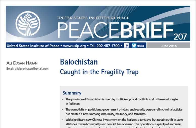 Balochistan: Caught in the Fragility Trap