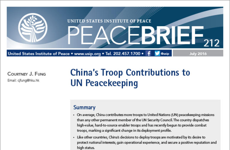 China’s Troop Contributions to U.N. Peacekeeping