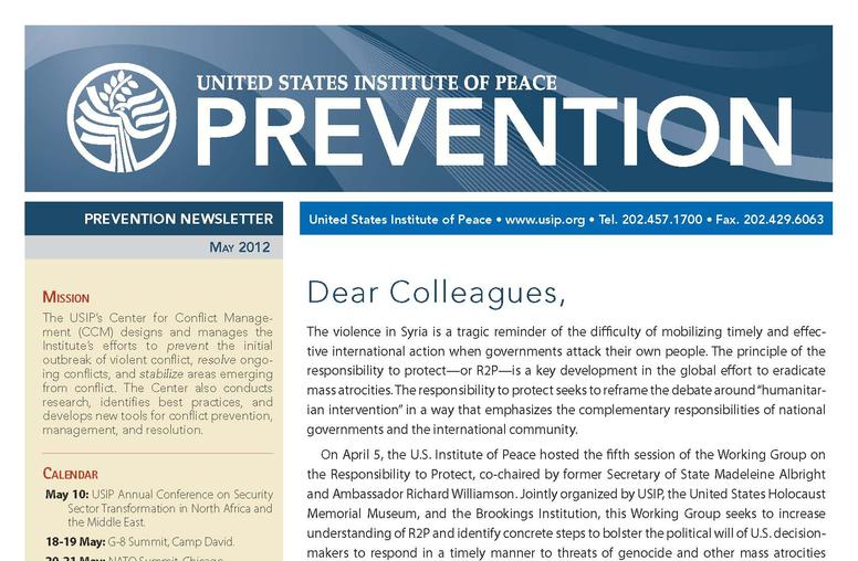 USIP Prevention Newsletter - May 2012