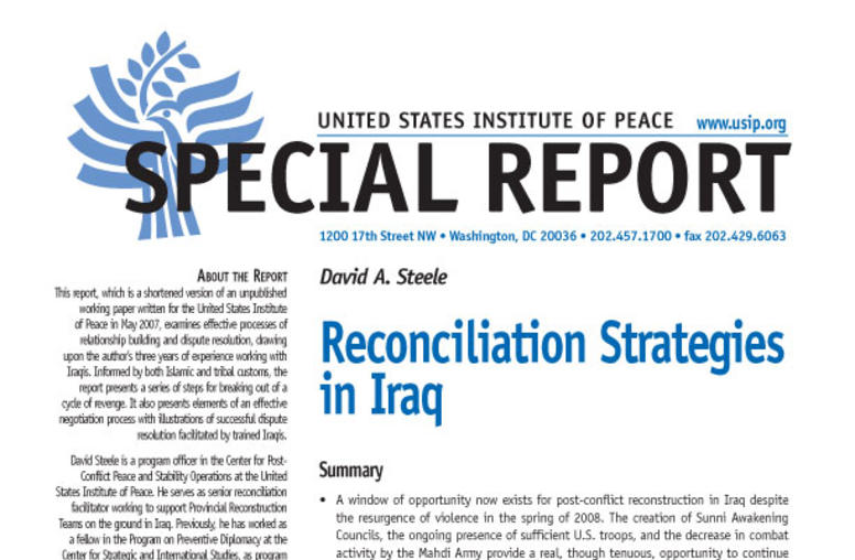 Reconciliation Strategies in Iraq