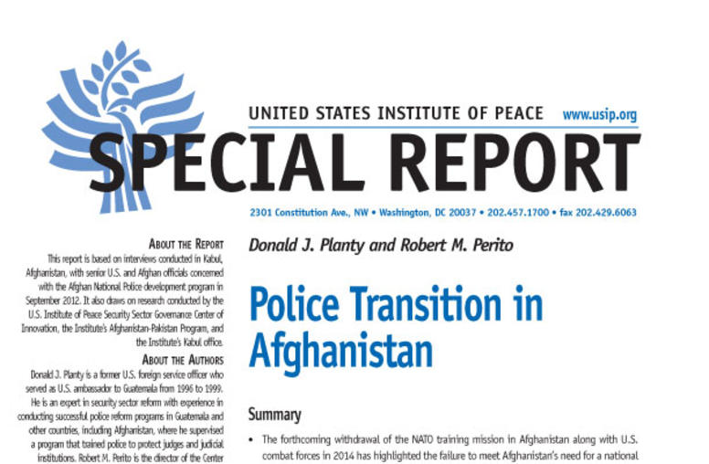 Police Transition in Afghanistan