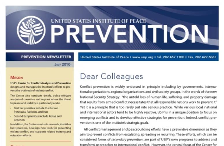 USIP Prevention Newsletter - May 2011