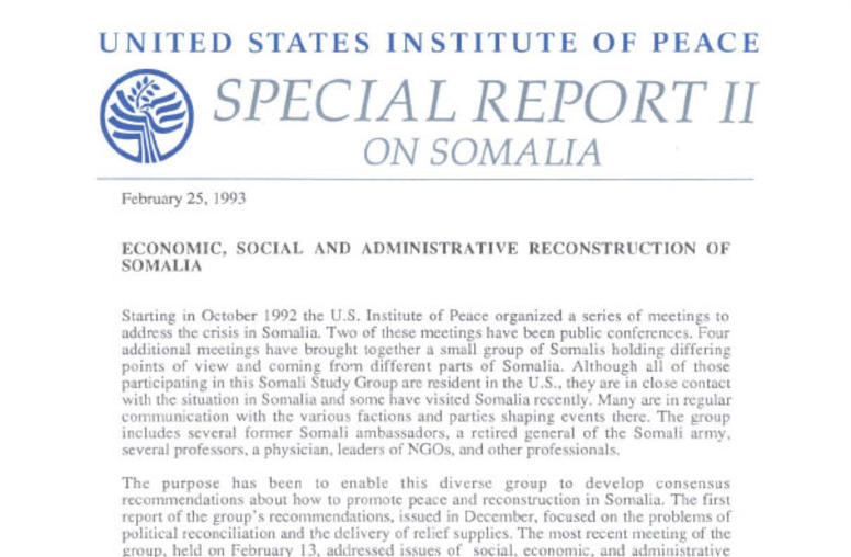 Economic, Social and Administrative Reconstruction of Somalia